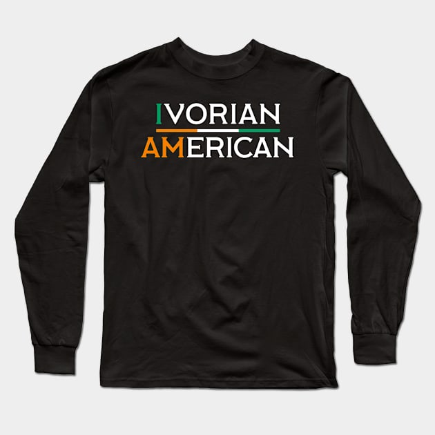 I Am Ivorian American - Ivory Coast and America Pride Long Sleeve T-Shirt by Family Heritage Gifts